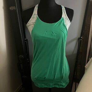 Lululemon Athletica Teal and White Women's Tank Top